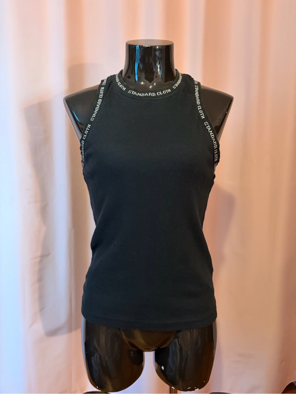 STANDARD CLOTH Black Ribbed Sleeveless Tank Top - Picture 1 of 3